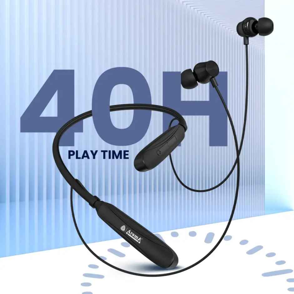 Aroma Nb120 Banner Upto 40h Playtime I Enc I Fast Charging I Dual Pairing Neckband Bluetooth