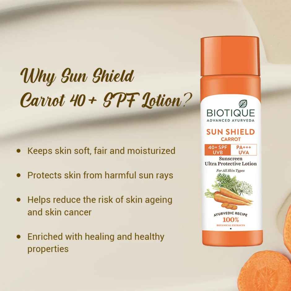 Biotique Sun Shield Sandalwood 50+Spf Sunscreen Lotion