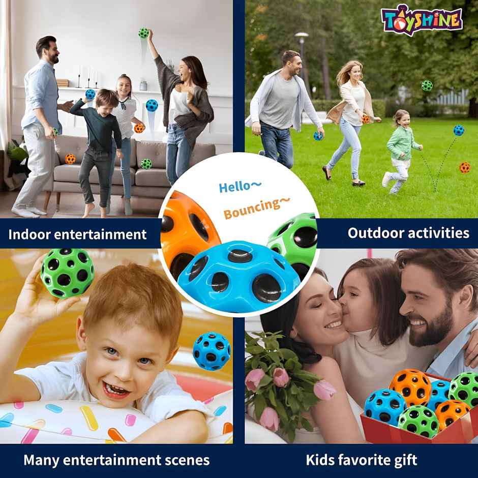 Toyshine Pack Of 6 High Jumping Moon Balls | For Kids and Adults