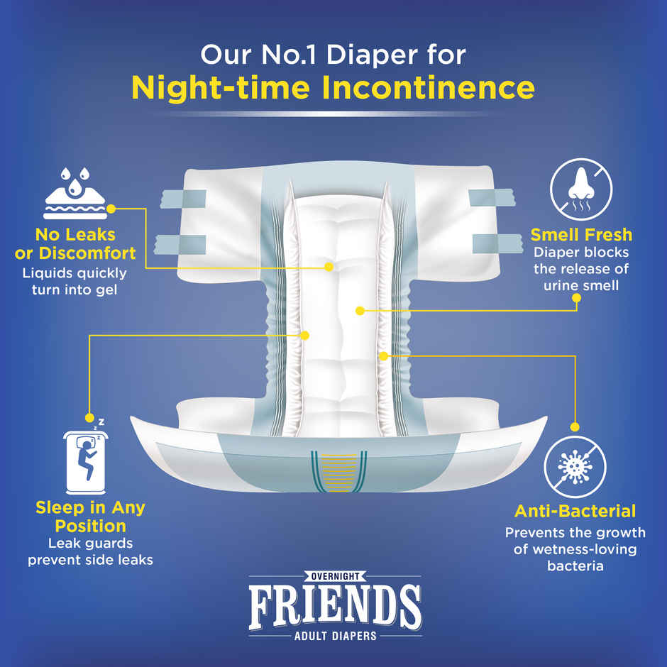 Friends Overnight Adult Diapers Tape Style Large