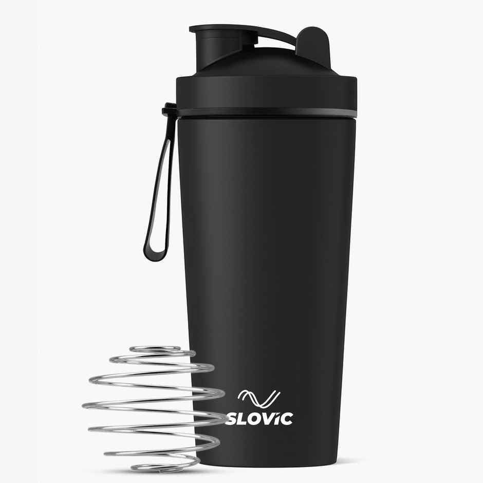 Slovic Black Stainless Steel Shaker for Gym & Daily Use | 750 ml