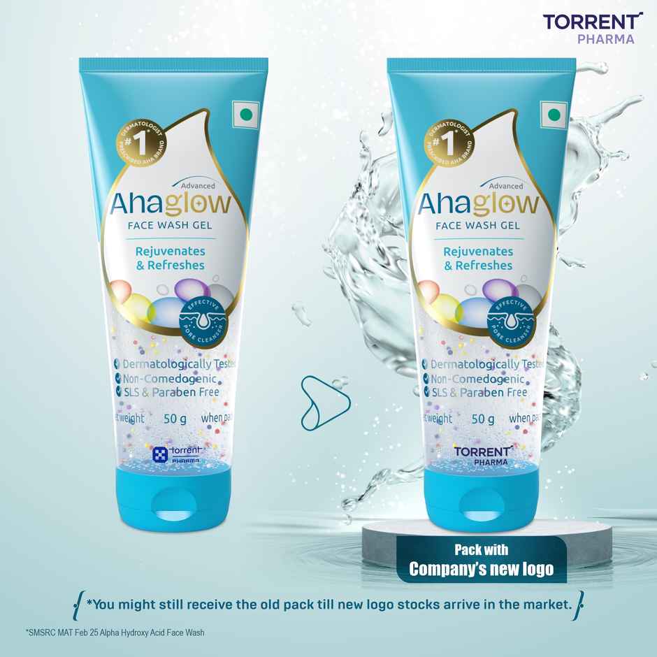 Ahaglow Advanced Face Wash Gel With Aha | Glow Bombs | Jojoba | Tea Tree Oil | Allantoin