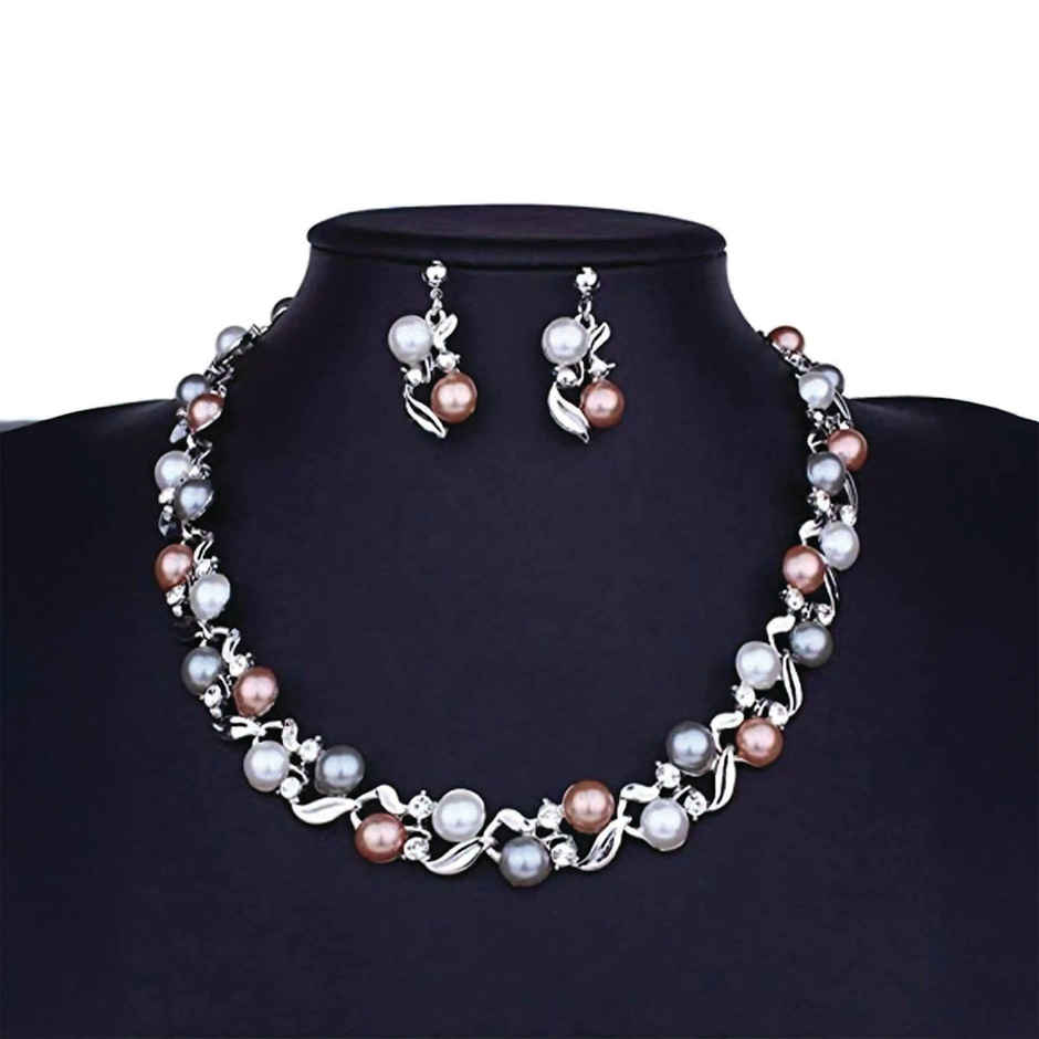 Youbella Stylish Latest Design Necklace Jewellery Set For Women (Multi-Colour) (Ybnk - 5764)