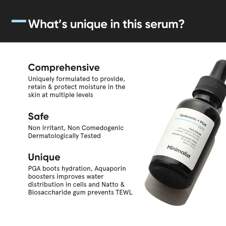 Minimalist 2% Hyaluronic Acid + PGA Face Serum For Hydration