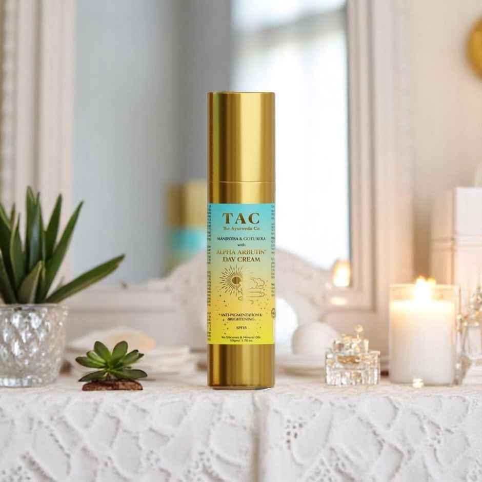 The Ayurveda Co. Day Cream With Spf 15 For Oily & Dry Skin With Arbutin Gotu Kola Face Cream