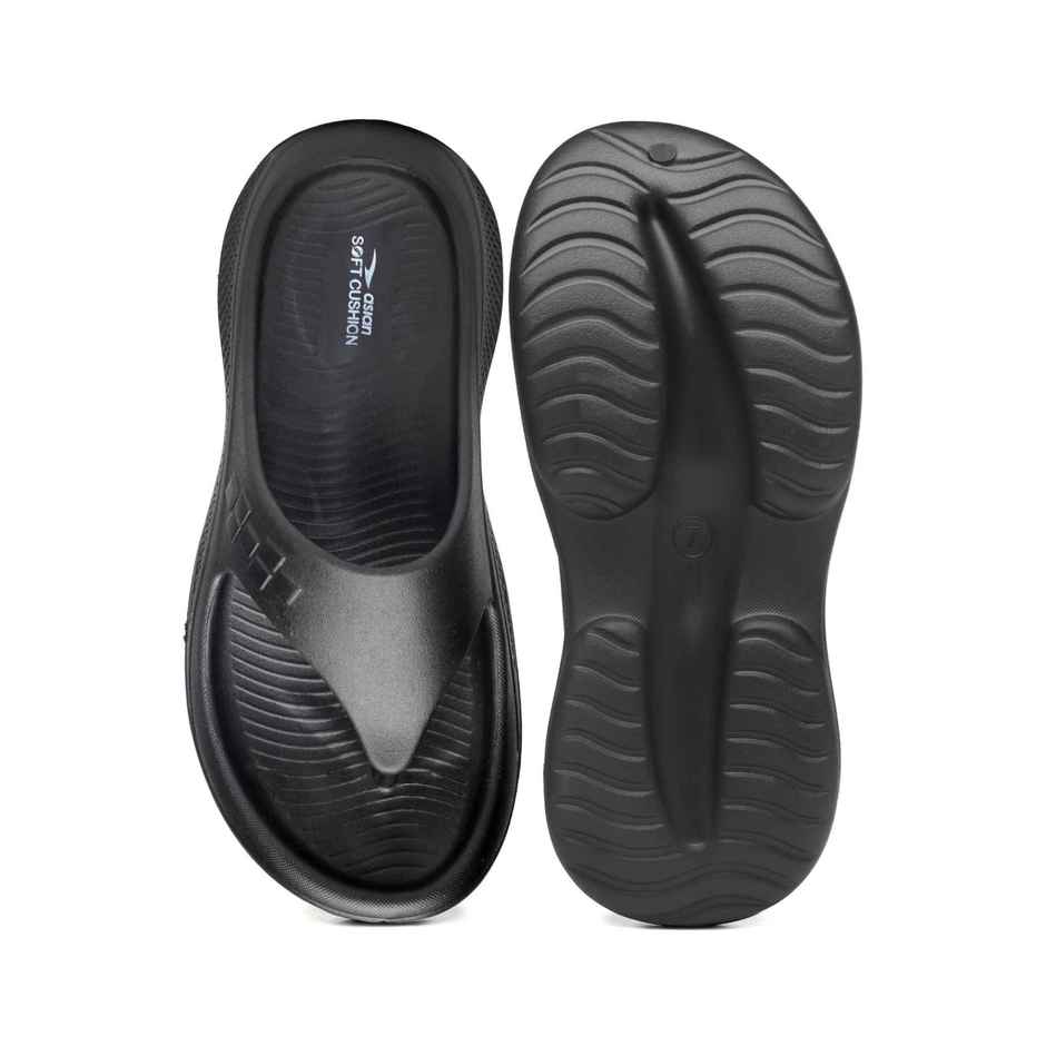 Asian Safari-01 Men Slippers Black (Size-8)