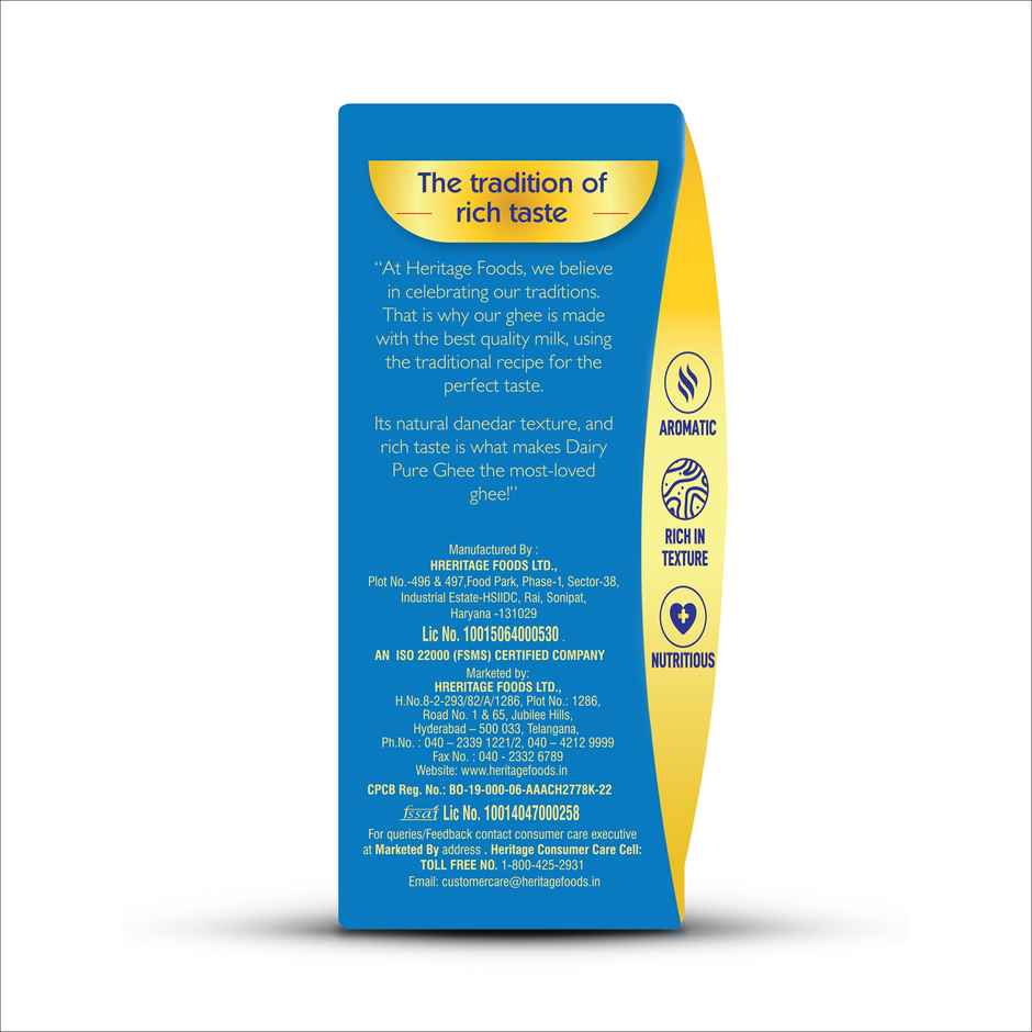 Heritage Dairy Pure Denadar Ghee Ceka Pack