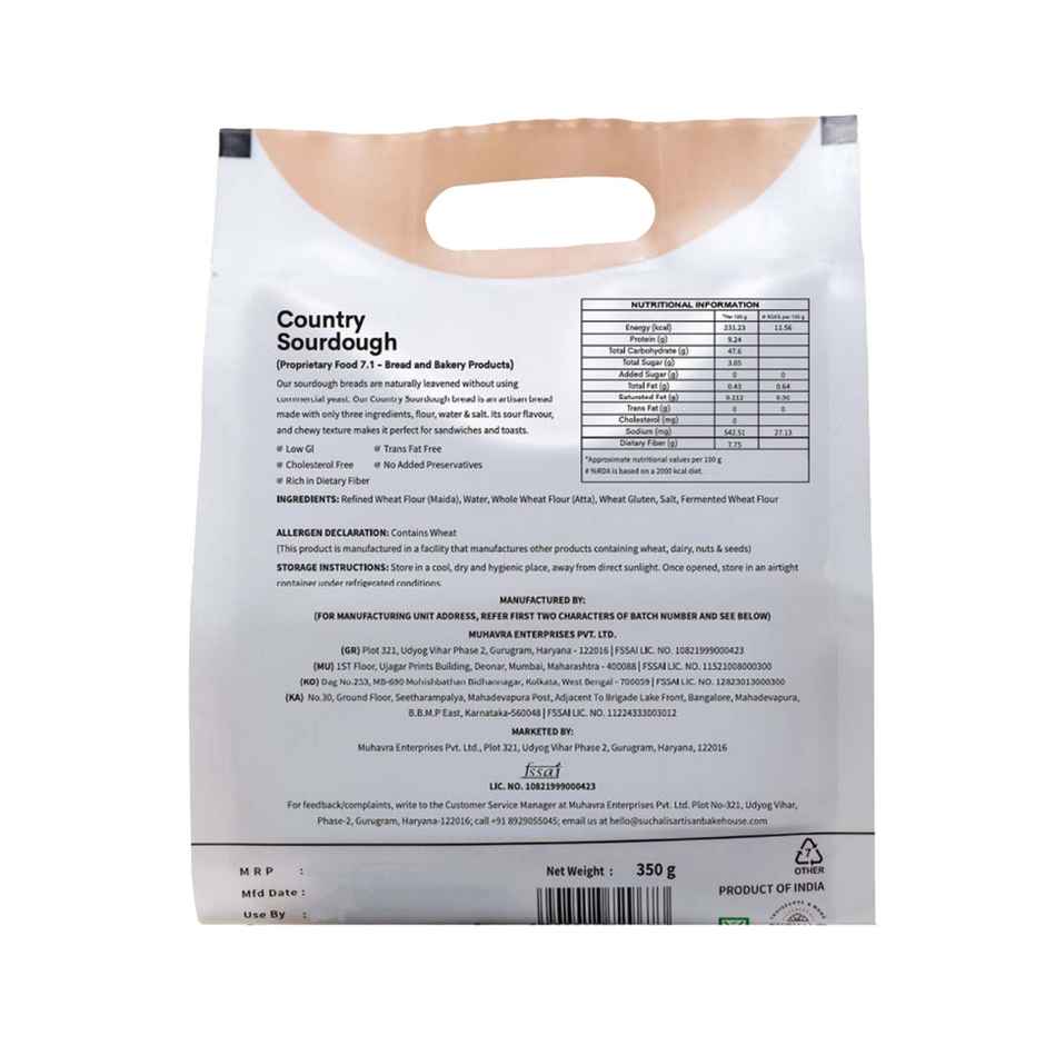 Suchali'S Artisan Bakehouse Country Sourdough (Pouch)