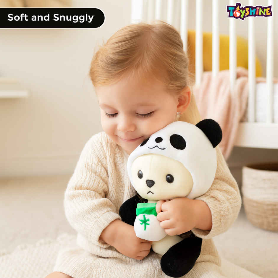 Spanker Teddy Soft Toy in Panda Outfit Cute Plush Bear for Kids - 29 cm