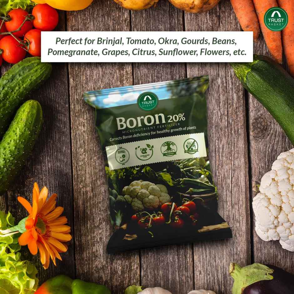 TrustBasket Boron Fertilizer | 20% Boron Water-Soluble Mix for Growth & Flowering