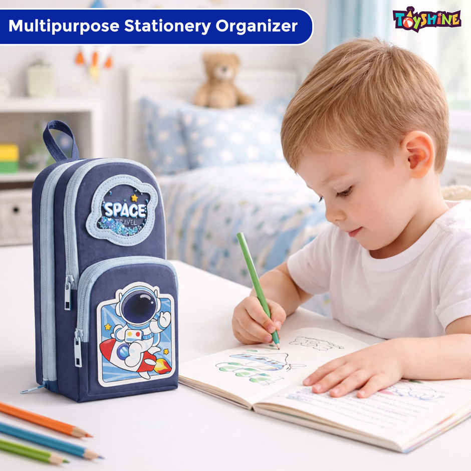 Toyshine Space EVA Hardtop Pencil Pouch Large Capacity | Dark Blue