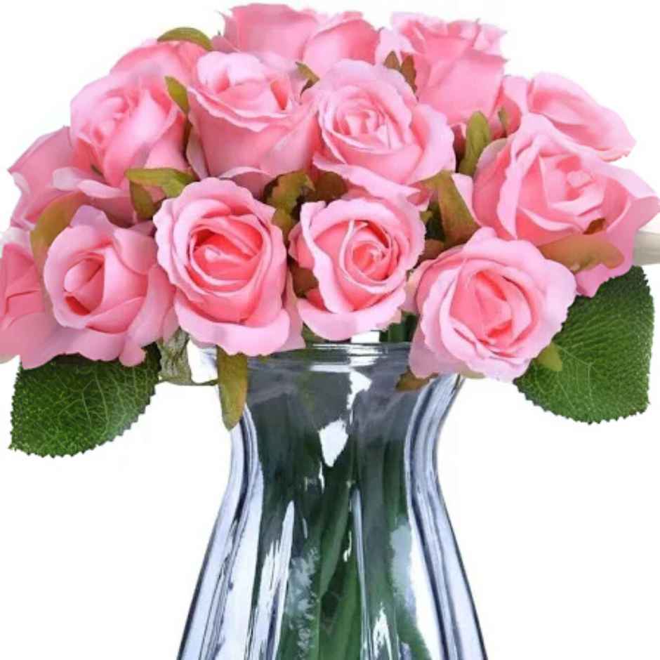 Tied Ribbons Set Of 12 Artificial Rose Flowers