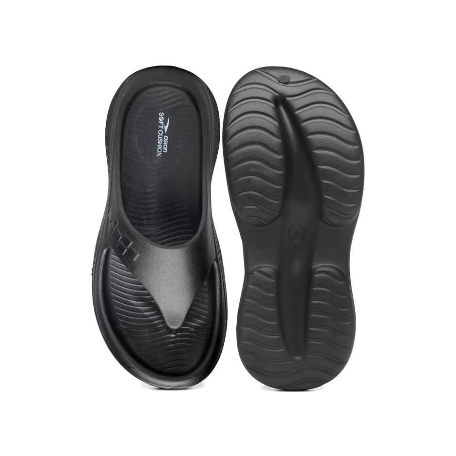 Asian Safari-01 Men Slippers Black (Size-7)