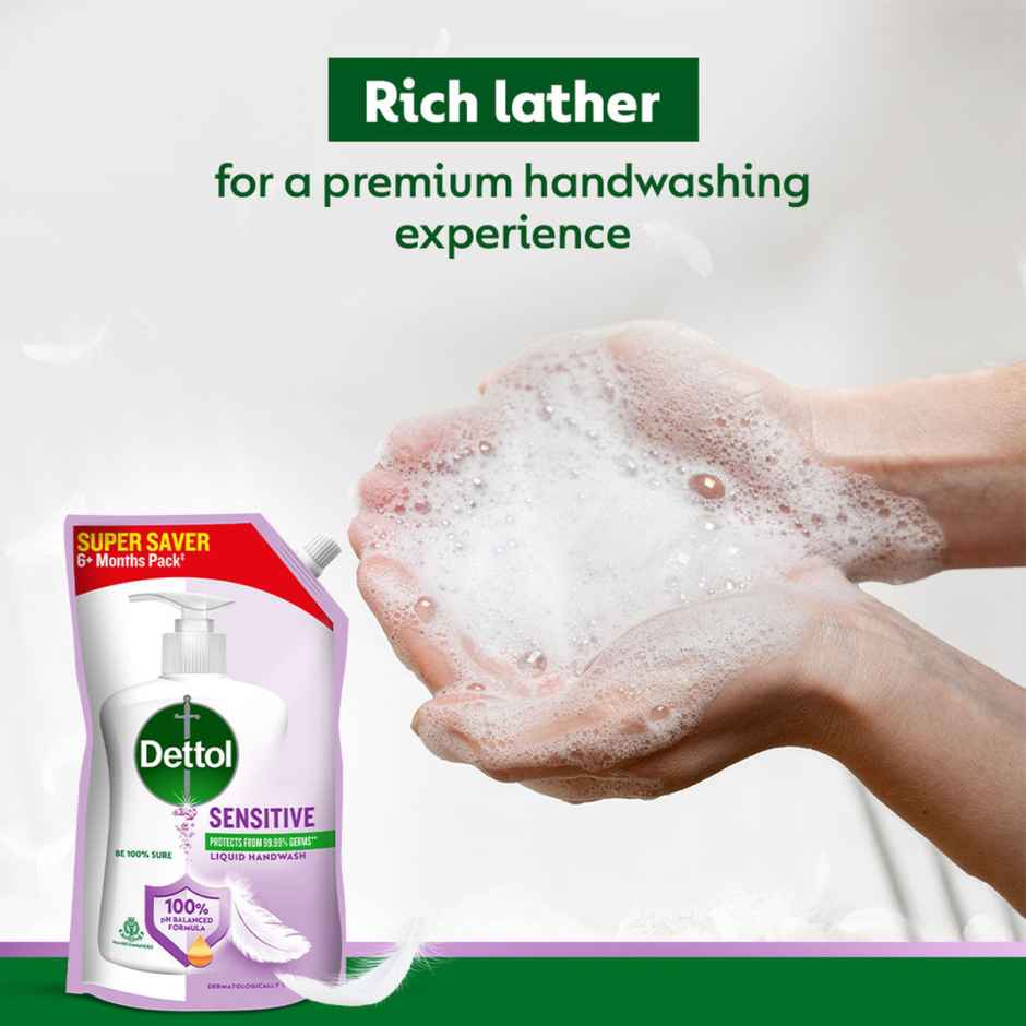 Dettol Sensitive Hand Wash Refill | Moisturizing Handwash | pH Balance | Gentle on Skin