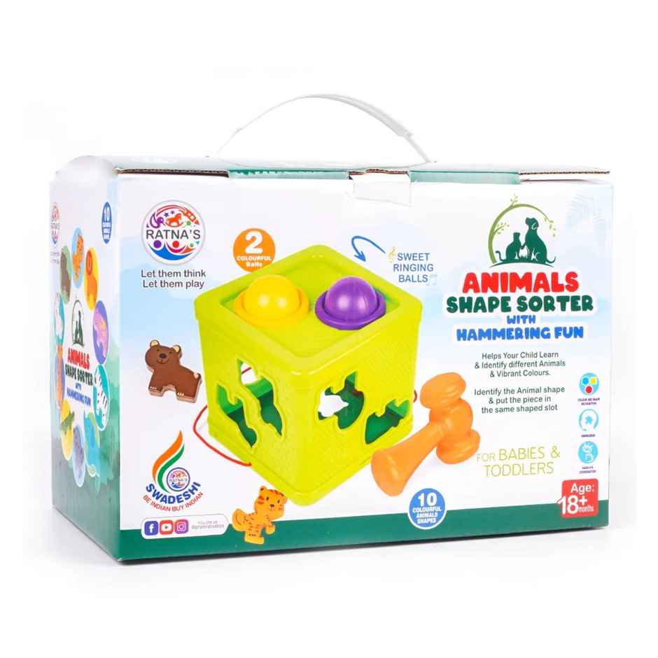 Ratna's Animals Shape Sorter With Hammering Fun