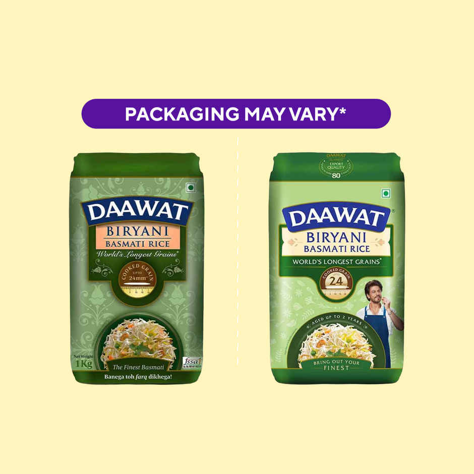 Daawat Biryani Pure Basmati Rice | Extra Long Grain