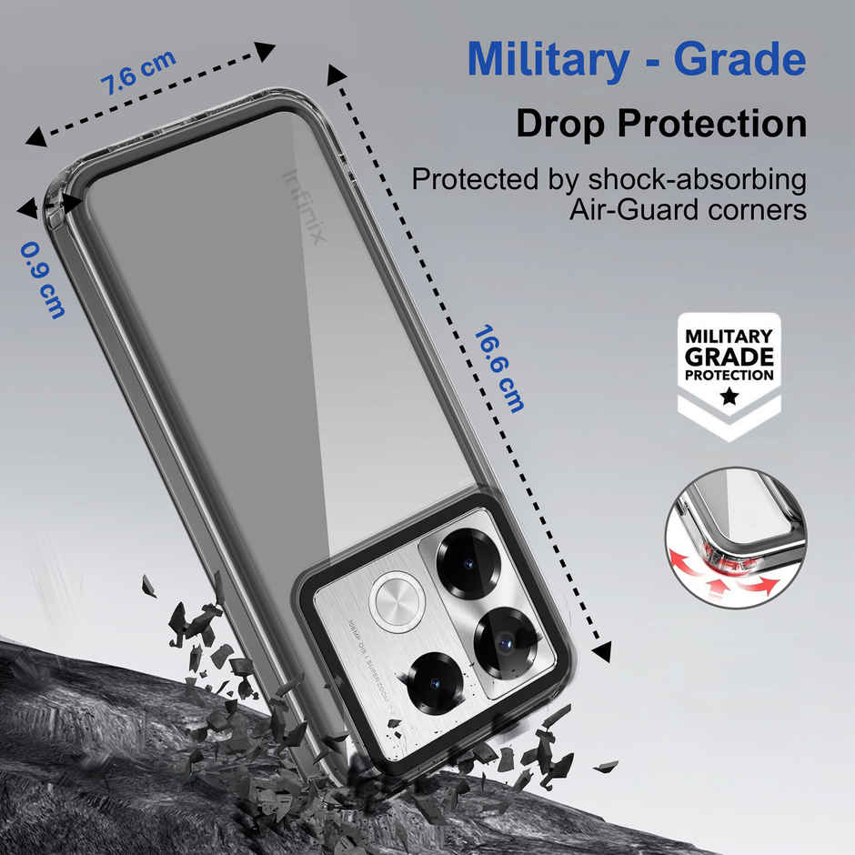 Zapcase Back Cover for Infinix Note 40 Pro 5G | Space-Black