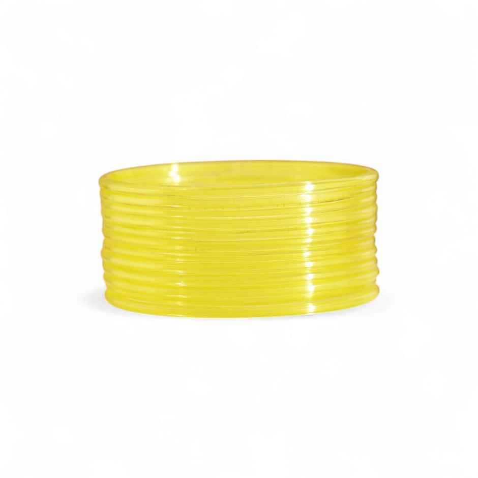 Traditional Glass Bangles | Traditional Festival Jewellery | Yellow | Size 2.4 | Oye Happy