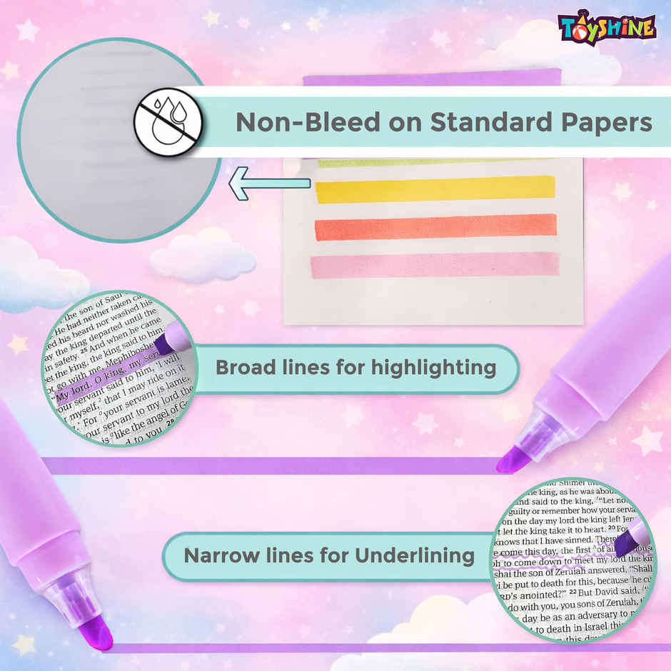 Toyshine Unicorn Highlighter Pen | Chisel Tip School Return Gift
