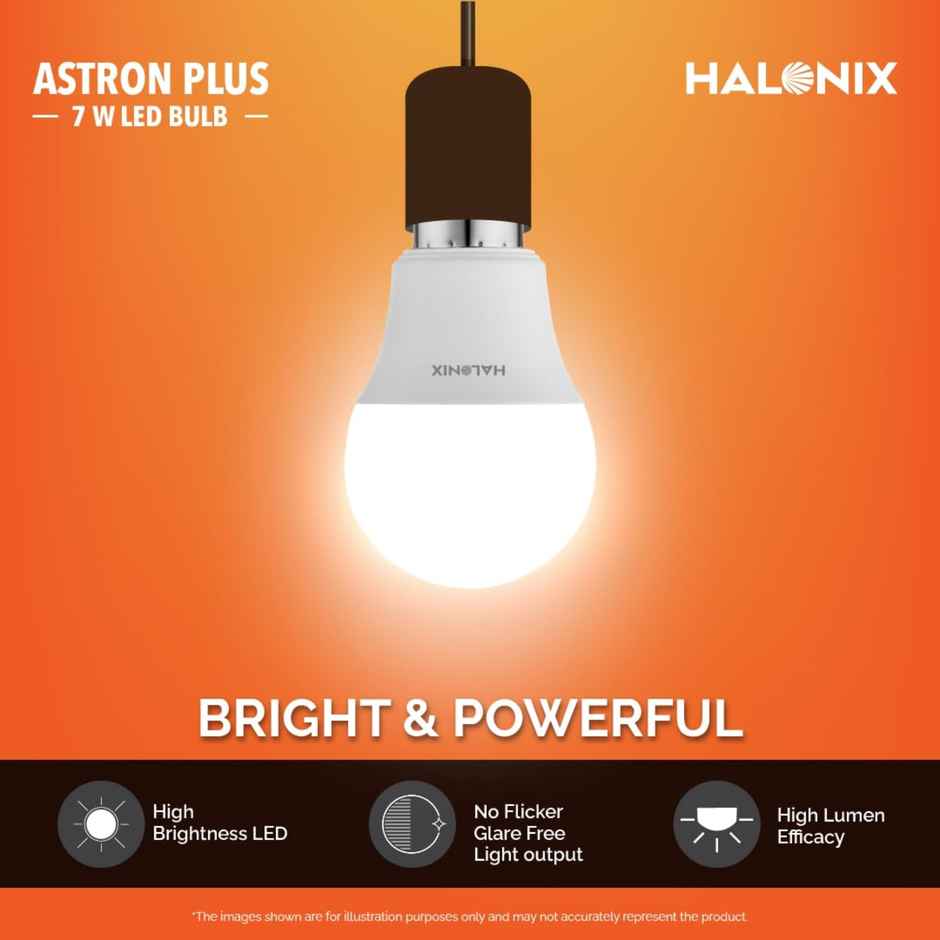 Halonix 7W White Led Bulb | B22 Base Holder