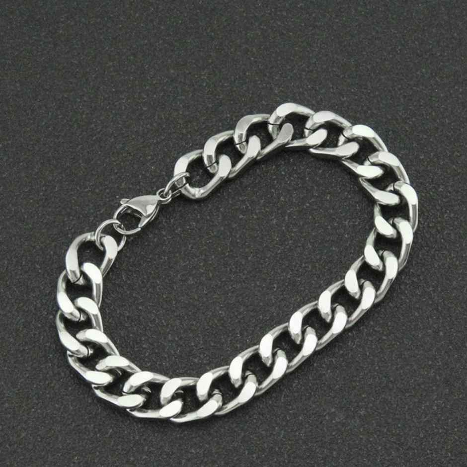 SALTY Alpha Classic Cuban Bracelet for Men and Boys| Anti-Tarnish | Silver