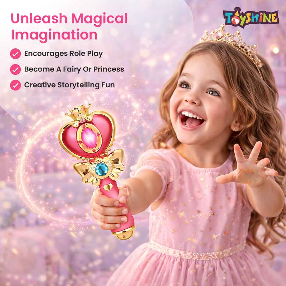 Toyshine Fairy Wand Electric Magic Moon Styling Stick With Flashing Lights And Music