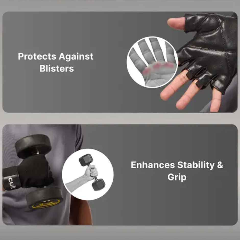 Cult Workout Gym Gloves | Large | Black/Red