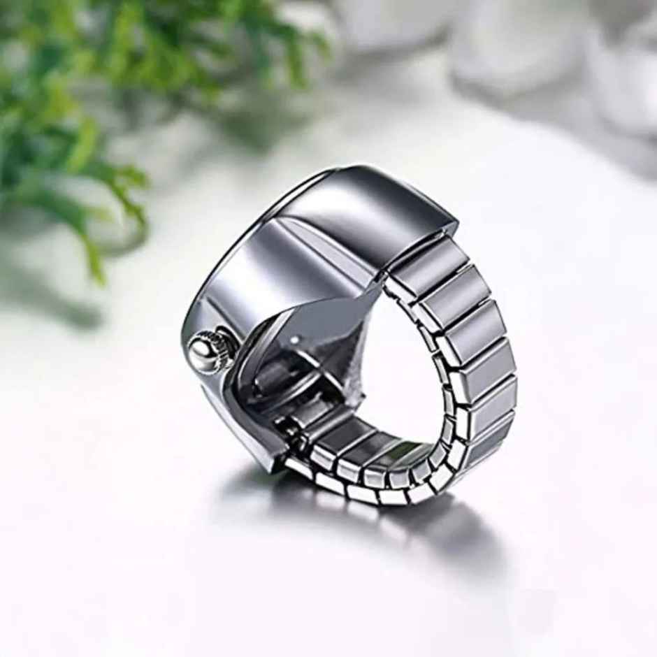 YouBella Finger Ring Watch Alloy Silver Plated Ring for Girls/Women & Boys/Men (YBRG - 20105)