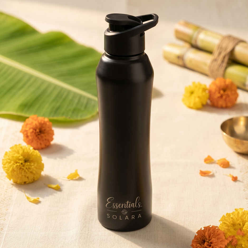 Solara Stainless Steel Water Bottle 1 L Black Knight