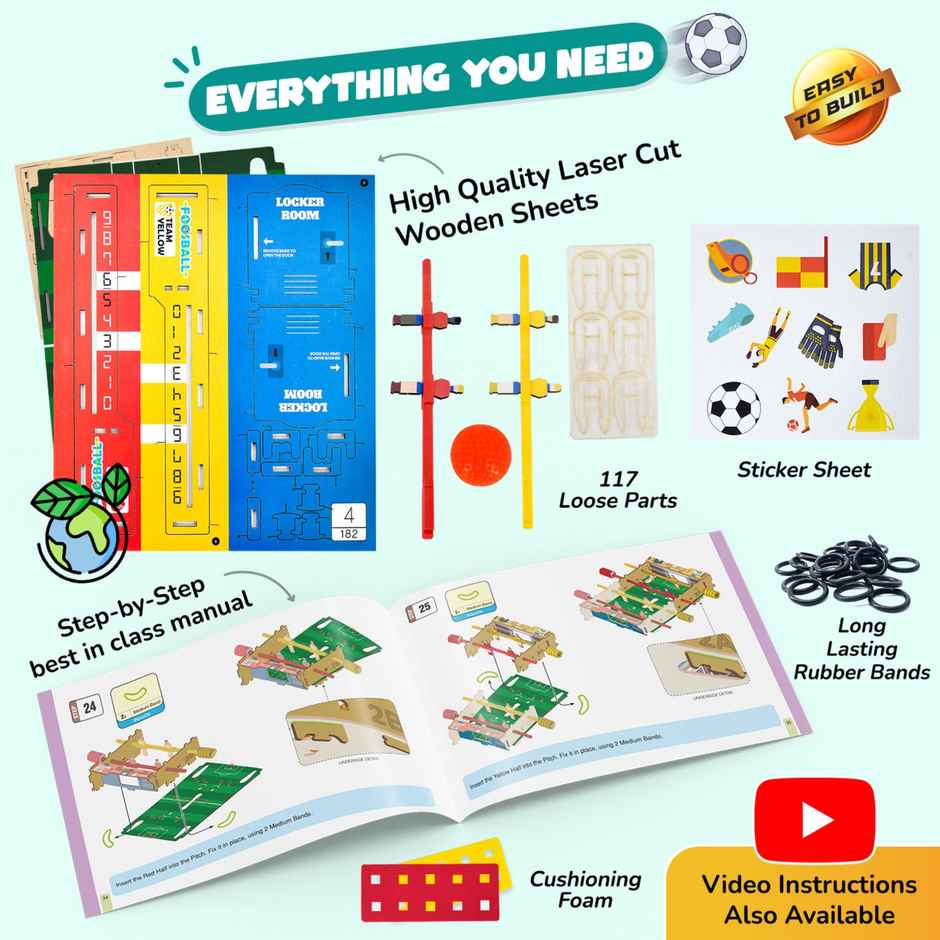 Smartivity Foosball Table Top Indoor Sports Game, Perfect Gift for 6 to 12-Year-Old Kids