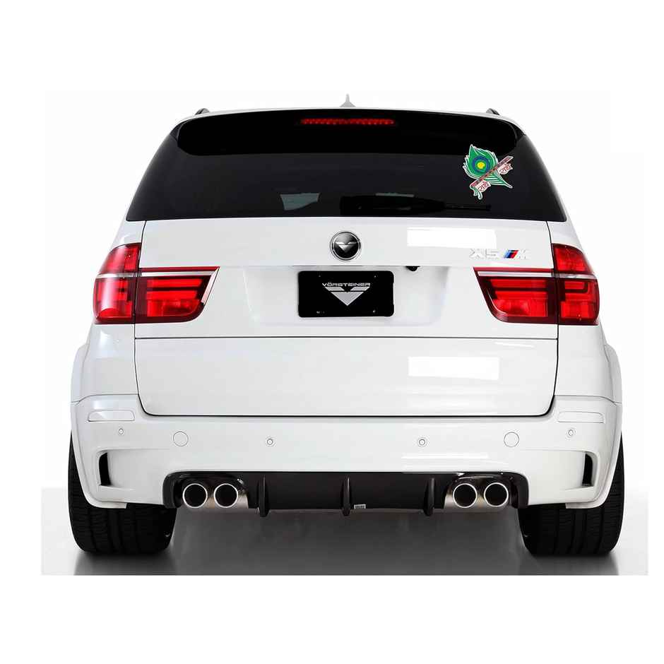 Divine Vibes Religious Green Mor Pankh Radhe Radhe Dull Finish Vinyl Sticker for Car-Bike