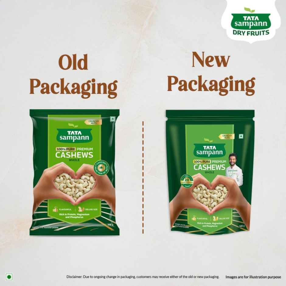 Tata Sampann 100% Pure Premium Cashews/Kaju Whole