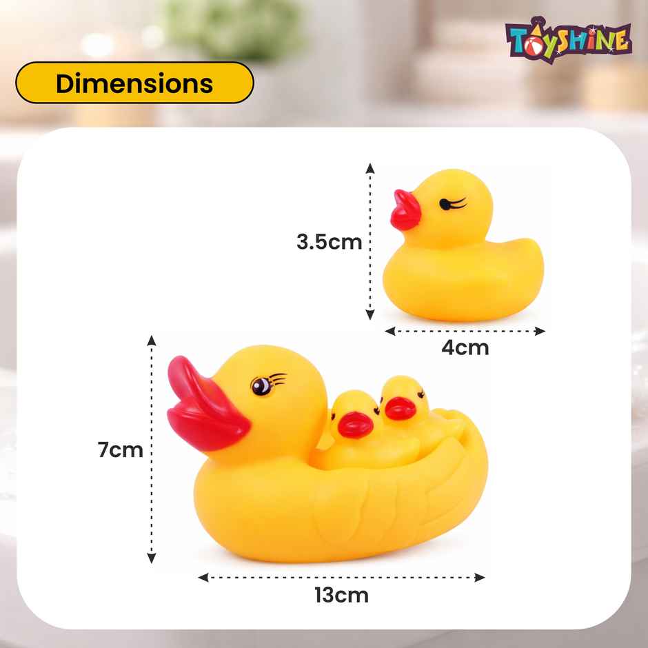 Toyshine Squeezy Chu Chu Ducks Bath Toy with Sound - Duck Family Set of 3 | Yellow