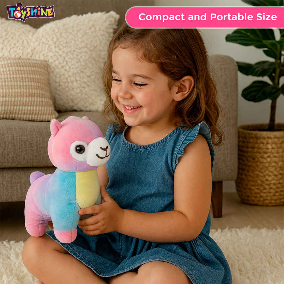 Spanker Rainbow Alpaca Soft Toy Colorful Plush Alpaca for Kids | 18 cm