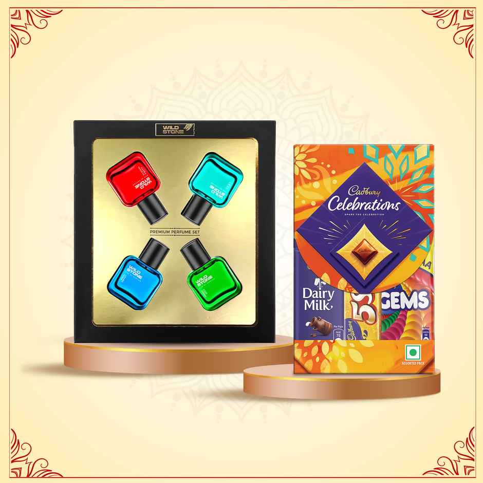 Wild Stone Edge Forest Spice Hydra Energy And Ultra Sensual Perfume Combo For Men (120ml) & Cadbury Celebrations Assorted Chocolate Gift Pack (51200mg) Combo