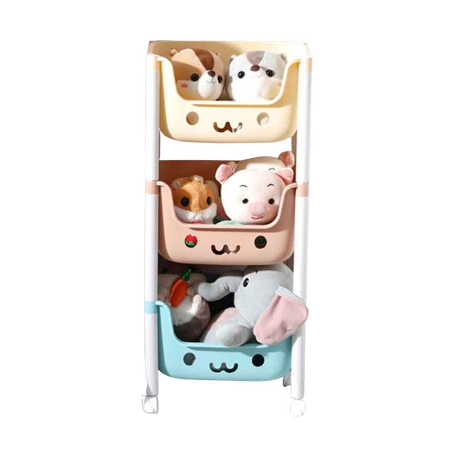 Kuber Industries Polypropylene 3 Layer Smiley Design Children's Storage Rack