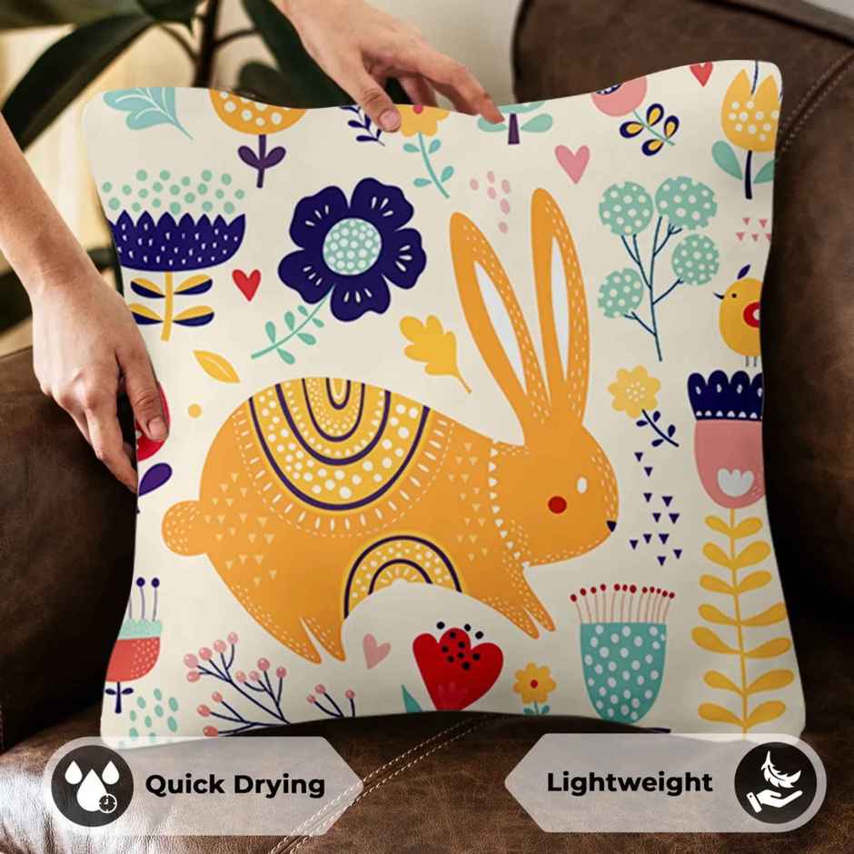 Polyester Cushion Cover | 16 x 16 inch | Animal | Multicolour