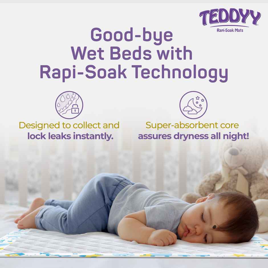 Teddyy Baby Disposable Rapi-Soak Mats Size - 60 x 60cm | Pack of 10