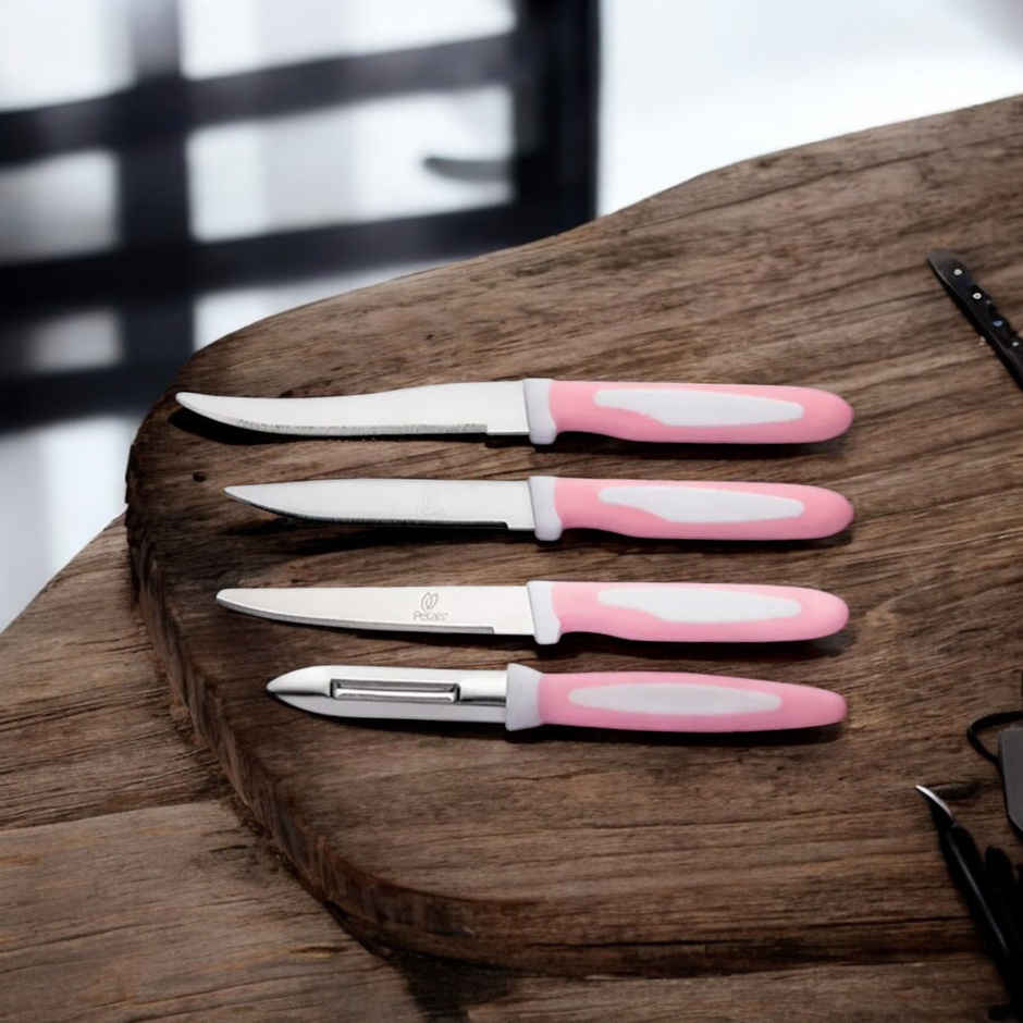 Petals 4 Pcs Knife Peeler Set - Paring | Utility | Tomato Knives and Peeler