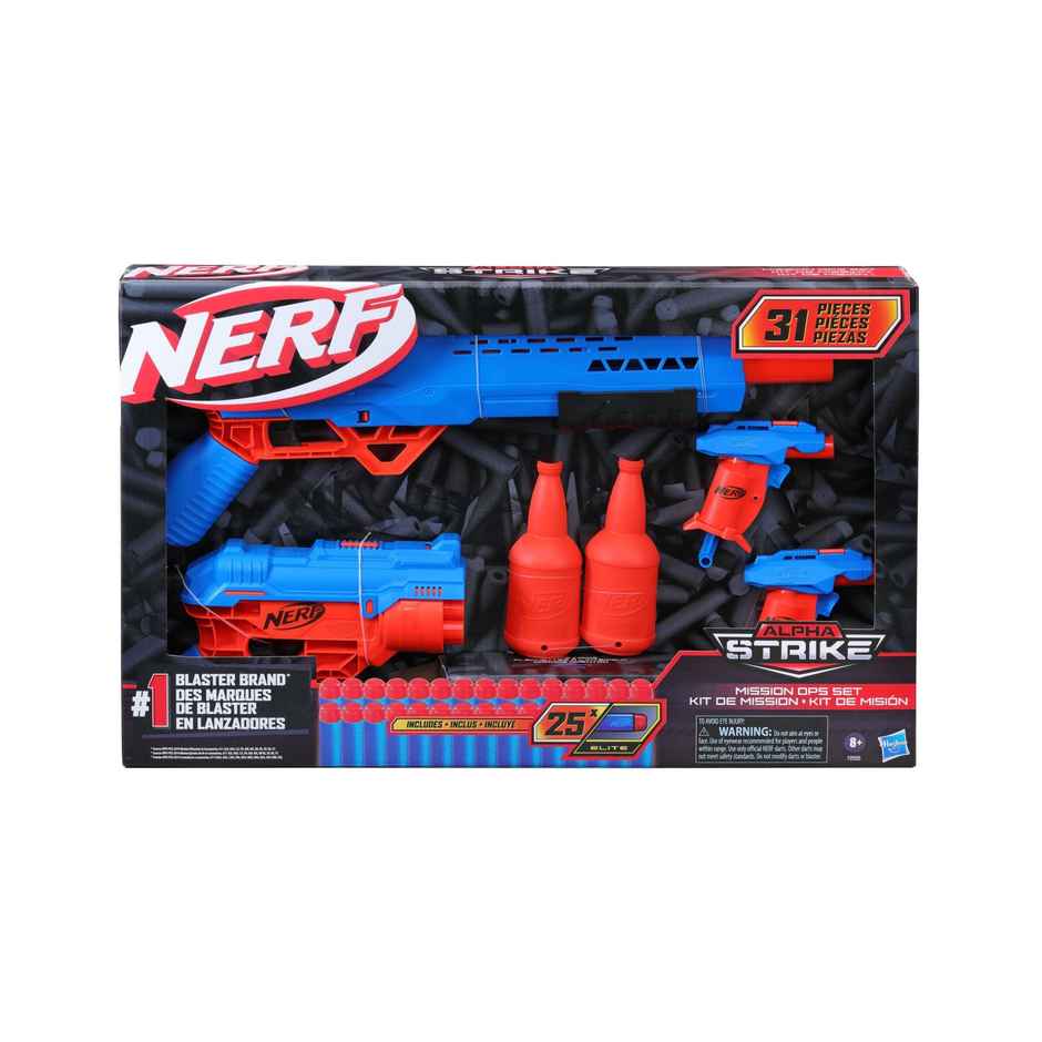 Nerf Alpha Strike Mission Ops Set | 4 Blasters | 25 Nerf Elite Darts | Toy Gun