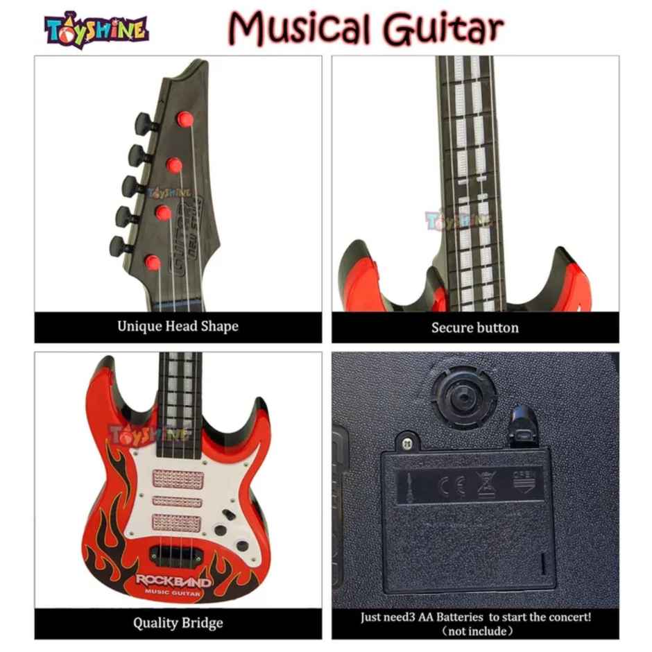Toyshine Music And Lights Guitar Toy, Big Red (Colour May Vary)