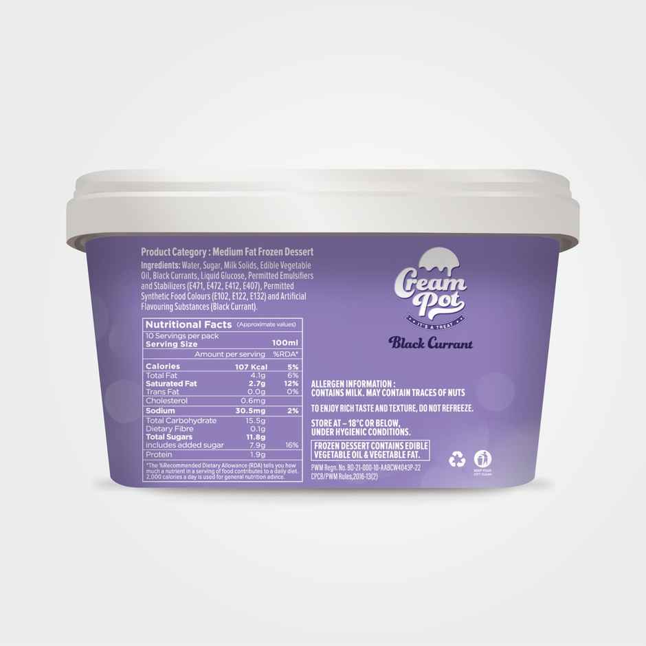 Cream Pot Black Currant Ice Cream Tub