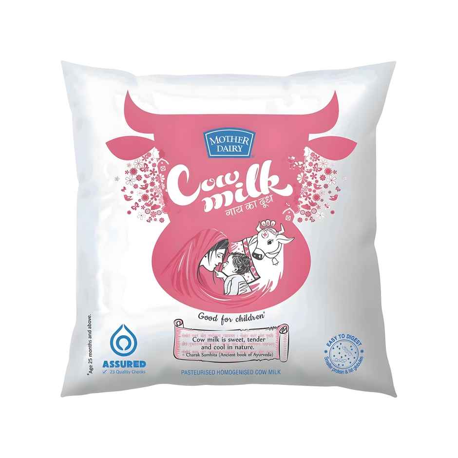 Mother Dairy Fresh Cow Milk (Pouch) Combo