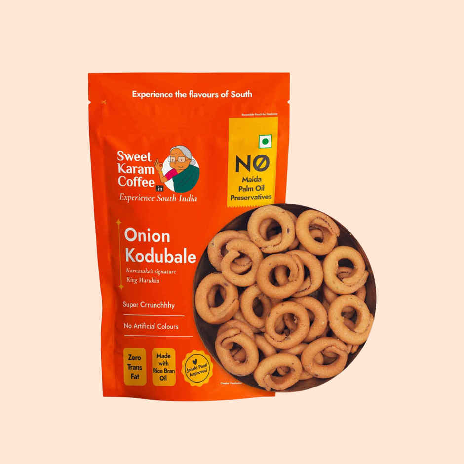 Sweet Karam Coffee Onion Kodubale (Murukku / Chakli) - Namkeen Snacks