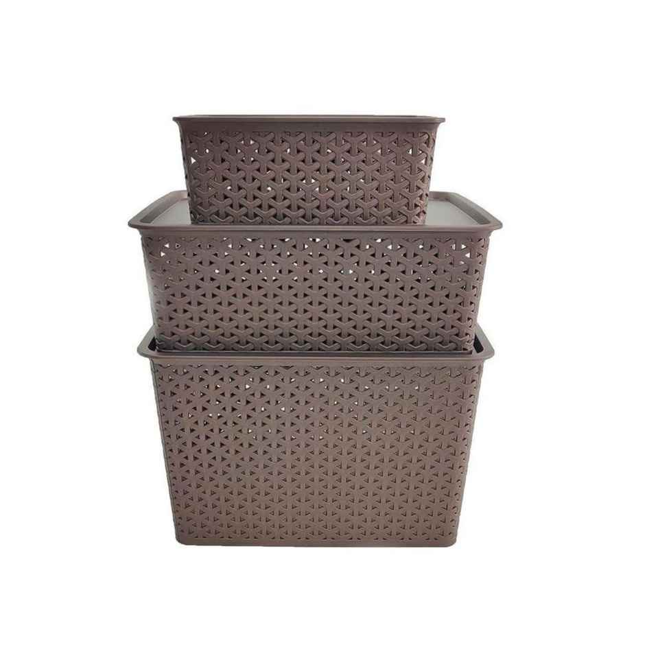 HomeStrap Plastic Multi-Functional Storage Basket | Brown