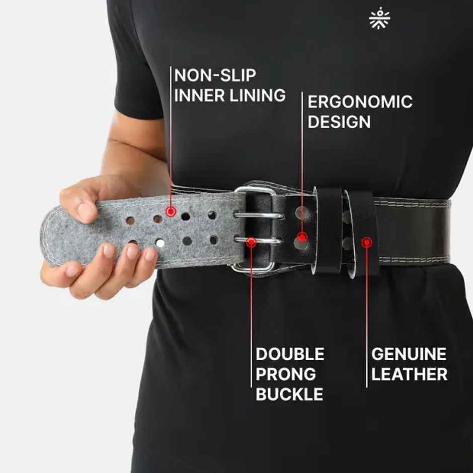 HRX Gym Belt Super Leather | XL | Black