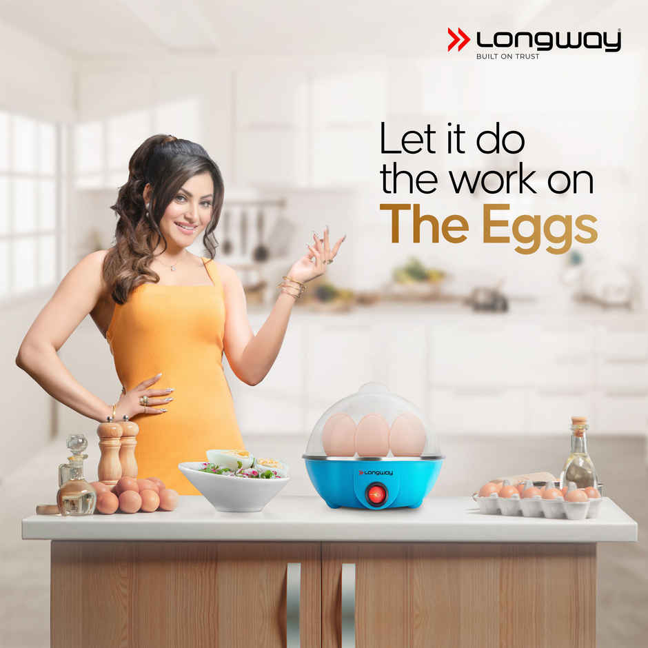 Longway Eggo 350 Watt Egg Boiler/Cooker for Steaming, Cooking & Boiling (Blue, 7 Eggs)