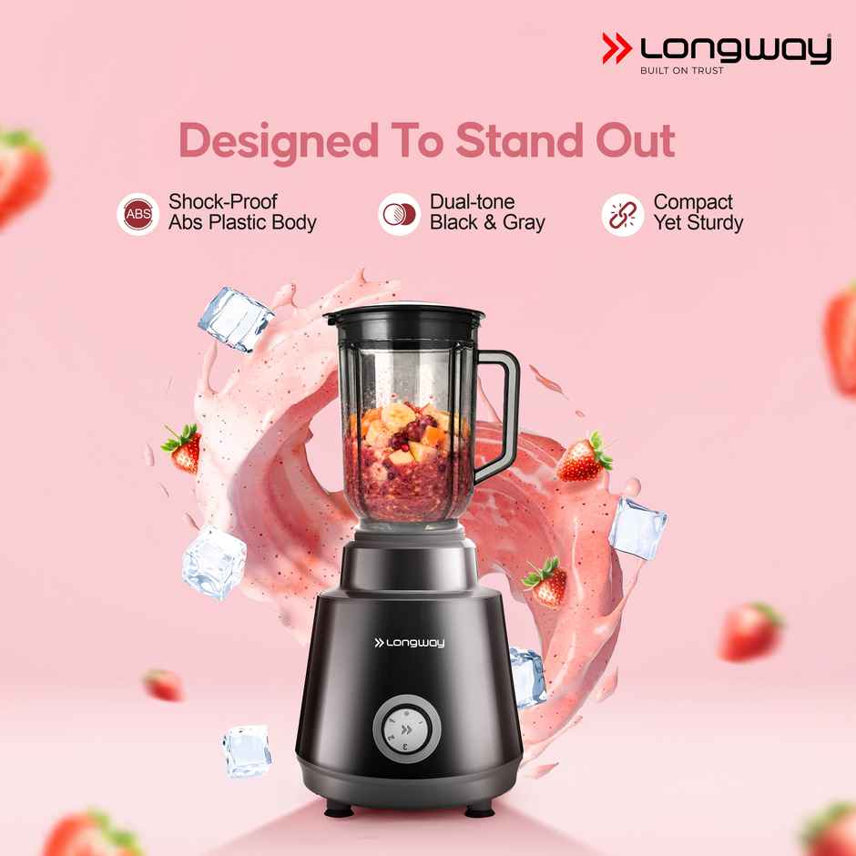 Longway Roto Max Up to 750W Max Output Juicer Mixer Grinder | 4 Jars | Black & Grey