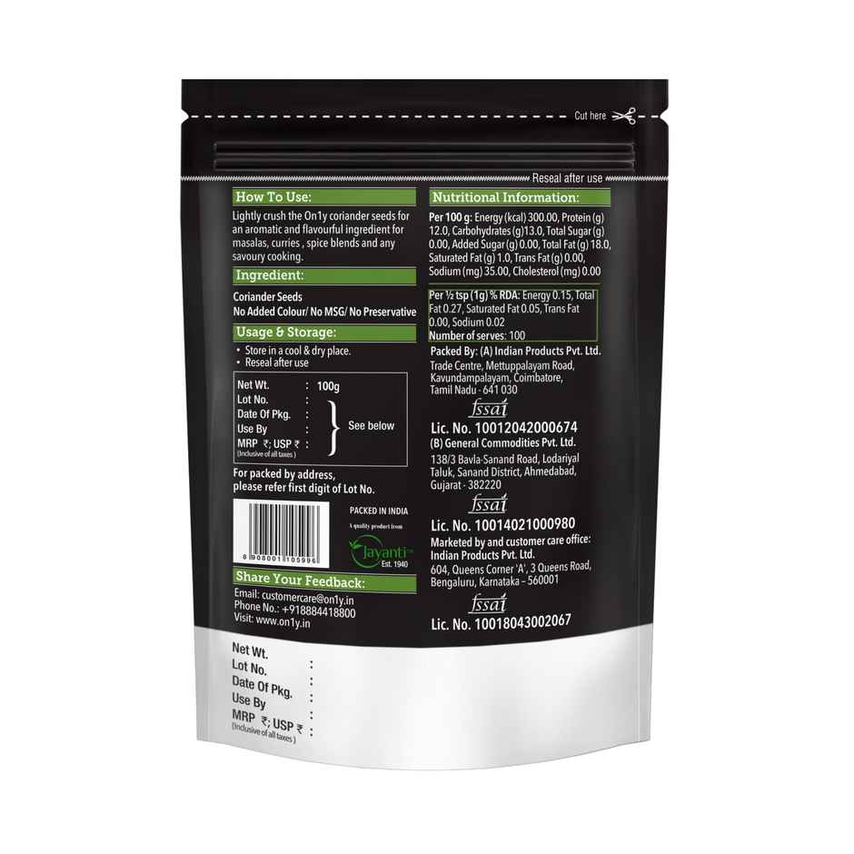 On1y Coriander Whole ( Dhania )