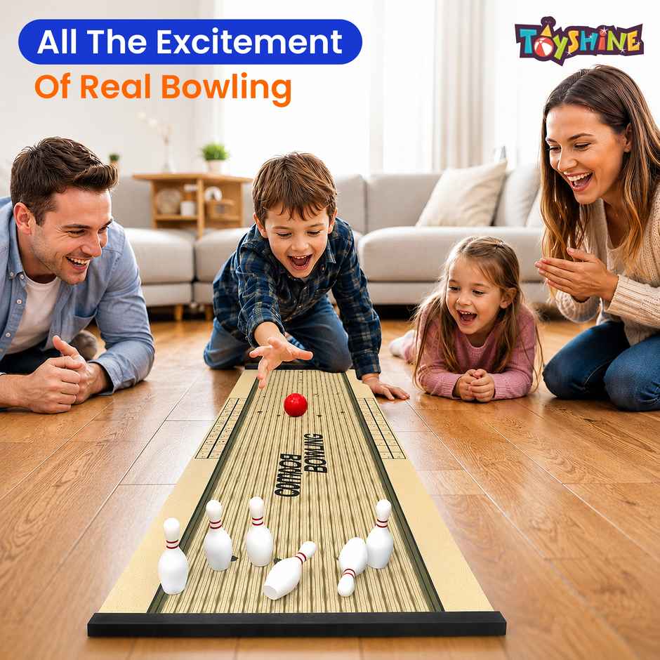 Toyshine Compact Bowling Game | Indoor Tabletop Game for Kids & Adults
